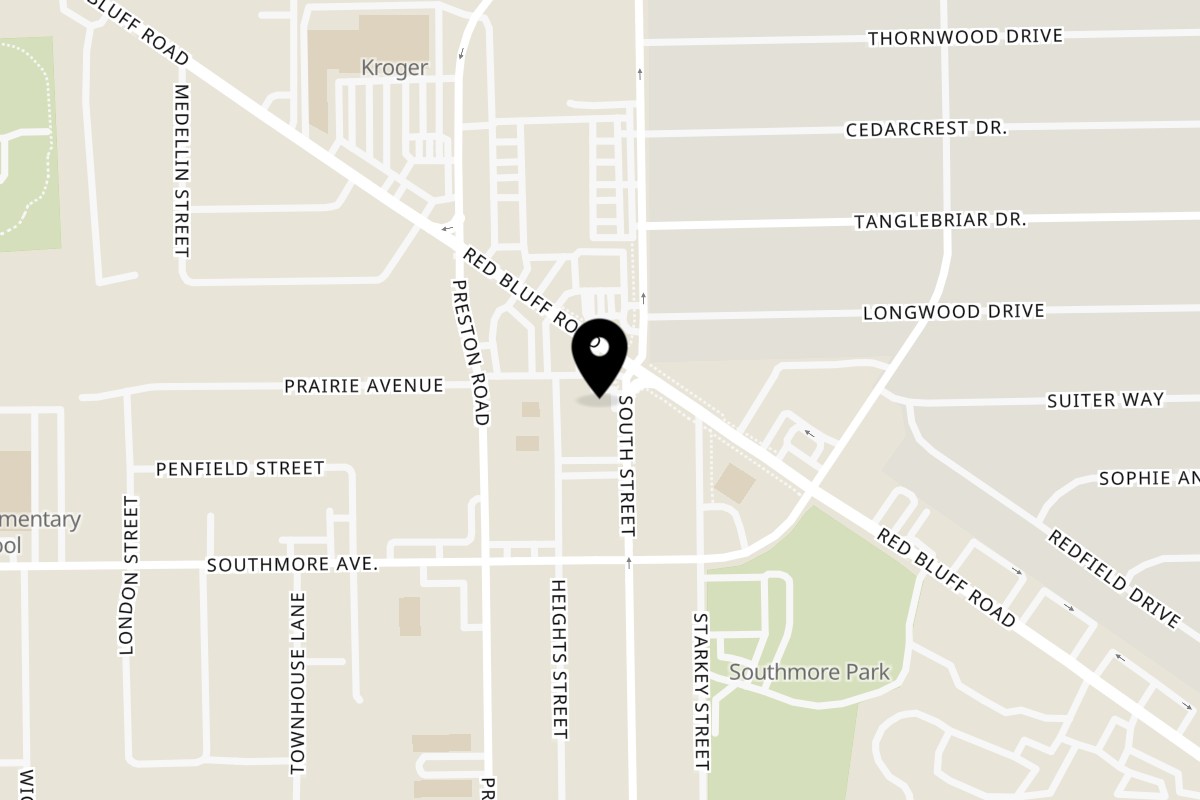 Map showing the location of Taqueria Los Agaves South St on 1202 South St in Pasadena